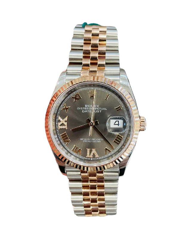 Rolex Datejust 36 126231 Two Tone EverRose and Steel Jubilee Factory Slate Diamond Dial Box and Papers PreOwned