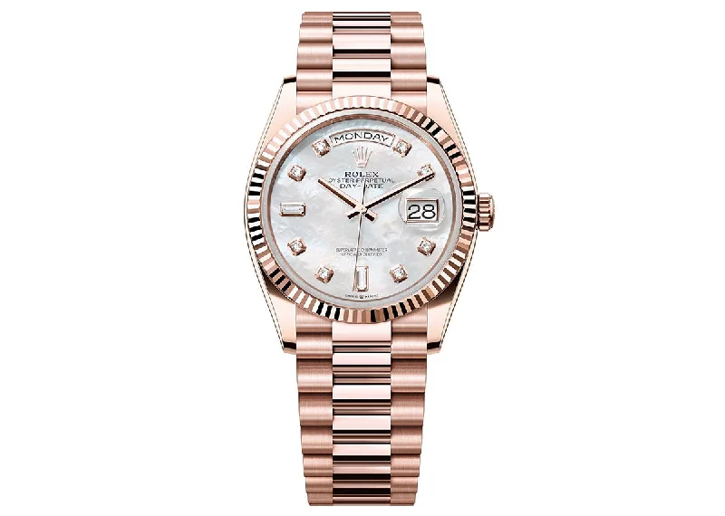 Rolex Day-Date 36mm 128235 Everose Gold President Mother of Pearl Diamond Dial