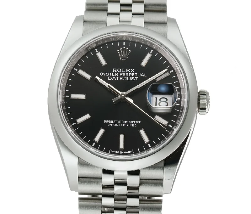 36mm Steel Black Index Dial Jubilee Bracelet