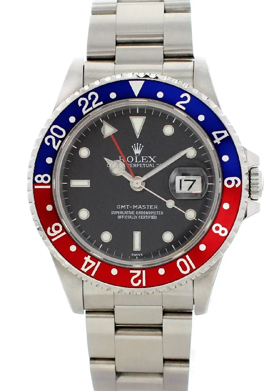 Rolex Oyster Perpetual Date GMT Master Pepsi Bezel 16700 Mens Watch