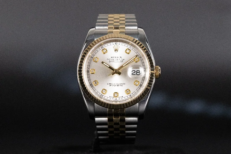 Rolex<br>116233 Datejust 36 SS/18k Silver Diamond Dial