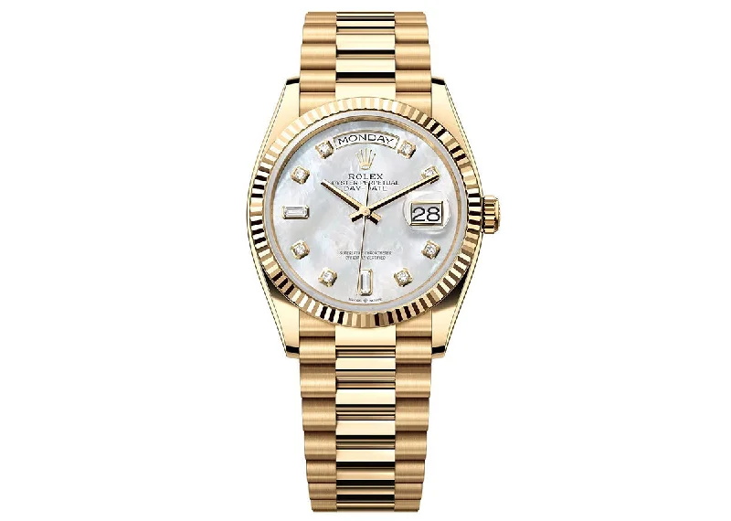 Rolex Day-Date 36mm 128238 Yellow Gold President Mother of Pearl Diamond Dial