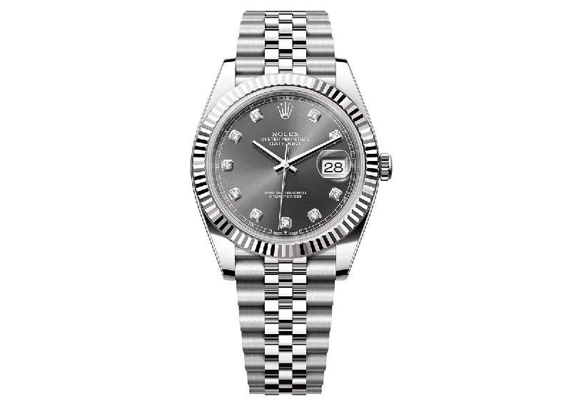 Rolex DateJust 41mm 126334 Oystersteel Jubilee Slate Diamond Dial