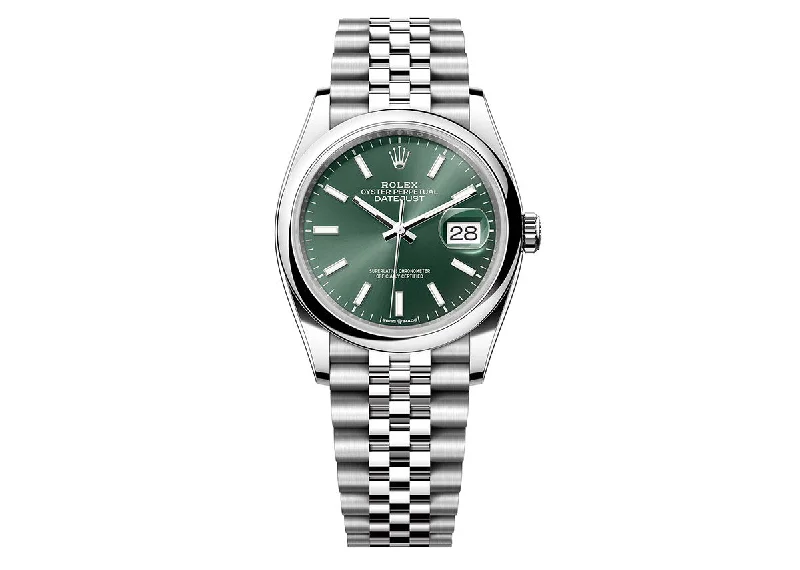 Rolex DateJust 36mm 126200 Oystersteel Jubilee Mint Green Dial