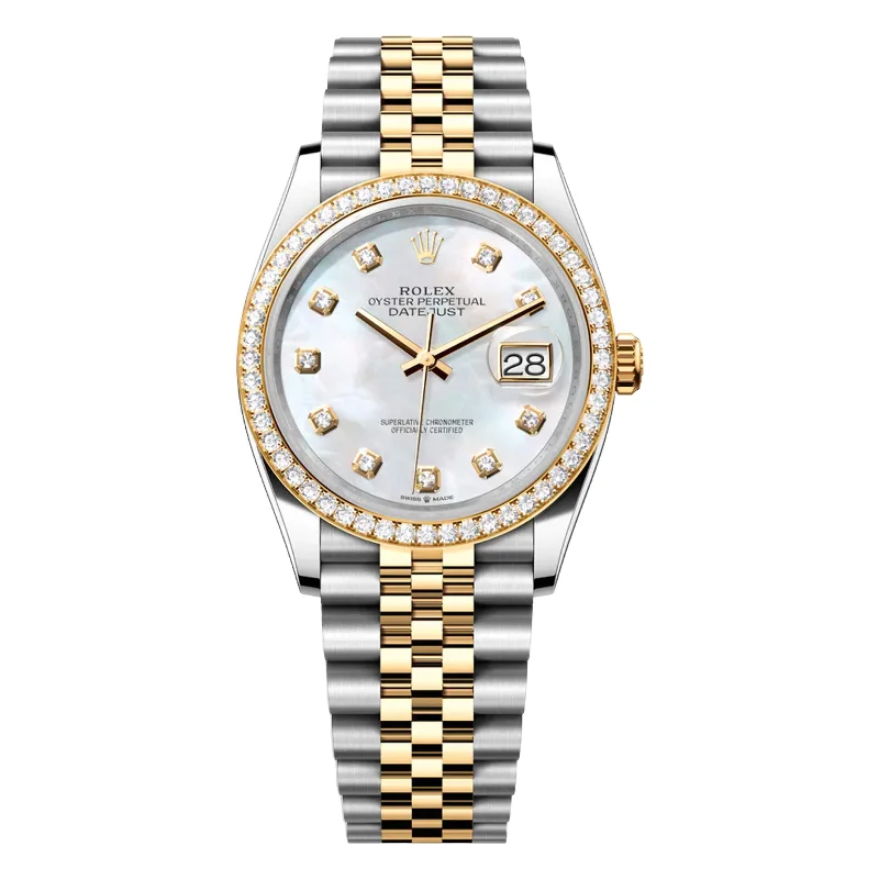 Rolex Datejust 36mm 116243 Mother of Pearl MOP Diamond Dial, Diamond Bezel, Worn 2011