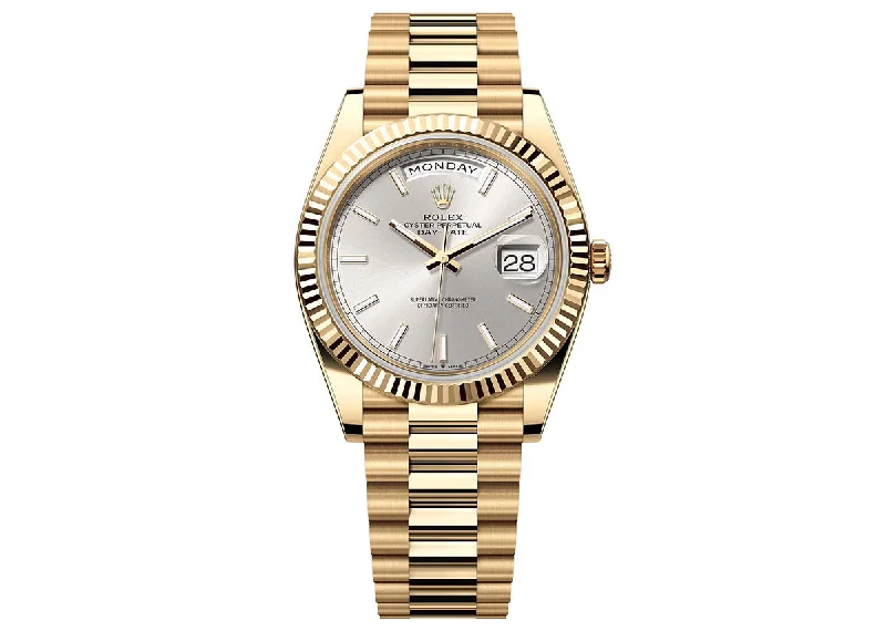 Rolex Day-Date 40mm 228238 Yellow Gold President Silver Dial