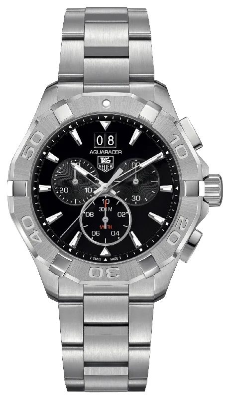 TAG Heuer Aquaracer Chronograph Stainless Steel Black Dial Date Divers Quartz Mens Watch CAY1110.BA0927