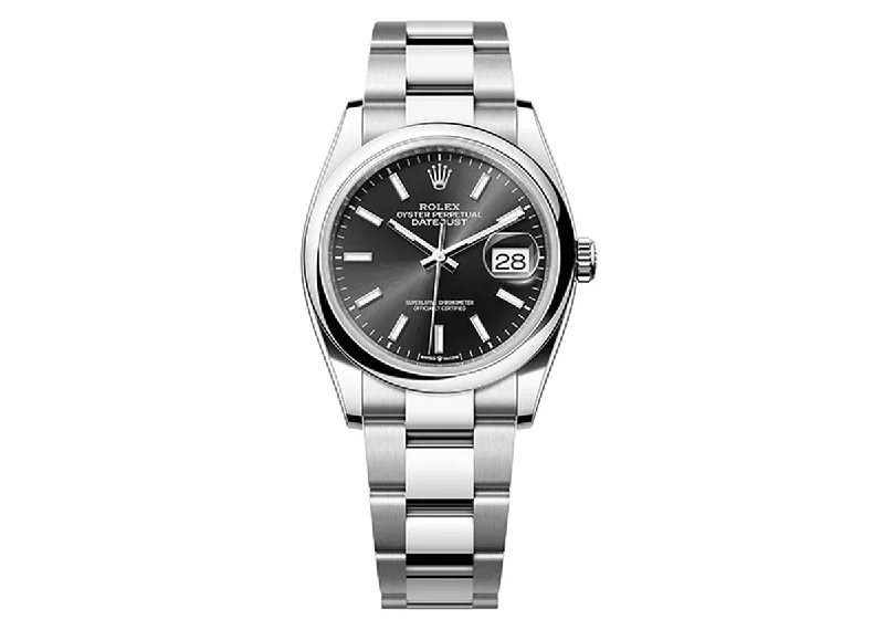 Rolex DateJust 36mm 126200 Oystersteel Bright Black Dial