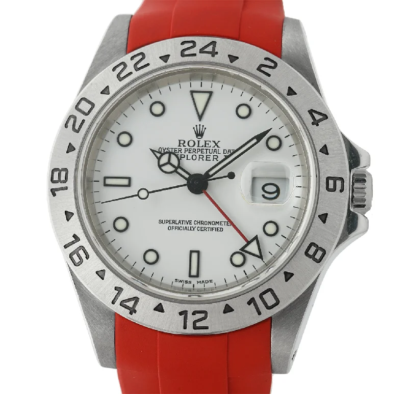 40mm White Dial On Rubber B & Steel Bracelet Included