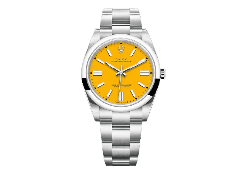 Rolex Oyster Perpetual 41mm 124300 Oystersteel Yellow Dial