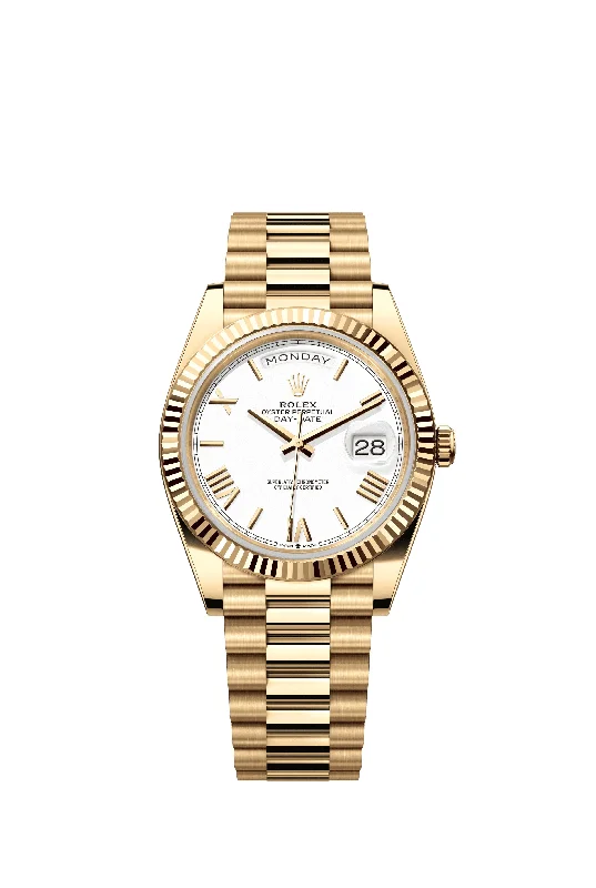 Rolex Day-Date 40 mm 228238 President Fluted White Dial