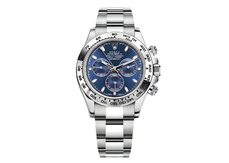 Rolex Cosmograph Daytona 40mm 116509 White Gold Oyster Bright Blue Dial