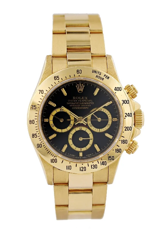 Rolex Zenith Daytona 16528 Inverted 6 Yellow Gold Mens Watch