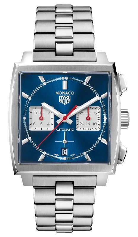 TAG Heuer Monaco Automatic Chronograph Stainless Steel Blue Dial Date Mens Watch CBL2111.BA0644