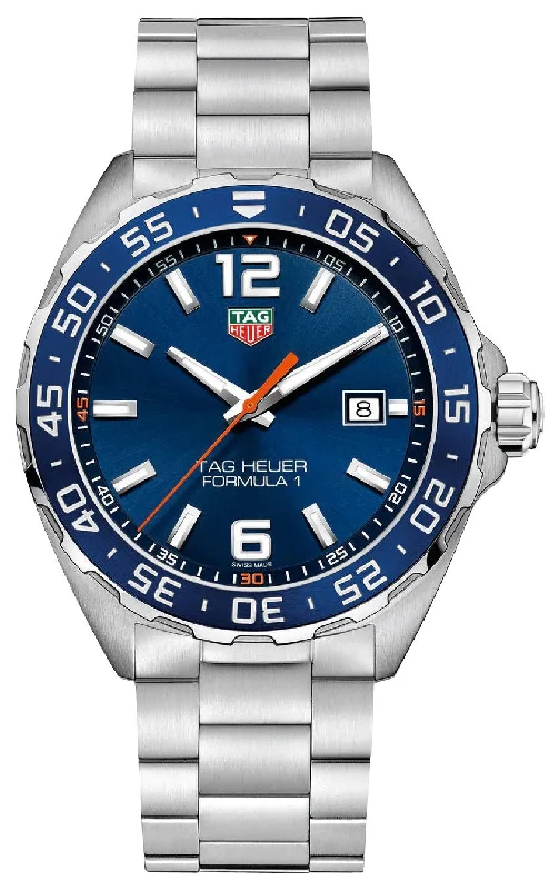 TAG Heuer Formula 1 Stainless Steel Blue Dial Date Divers Quartz Mens Watch WAZ1010.BA0842