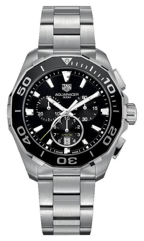 TAG Heuer Aquaracer Chronograph Stainless Steel Black Dial Date Divers Quartz Mens Watch CAY111A.BA0927