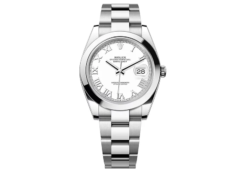 Rolex DateJust 41mm 126300 Oystersteel White Roman Dial