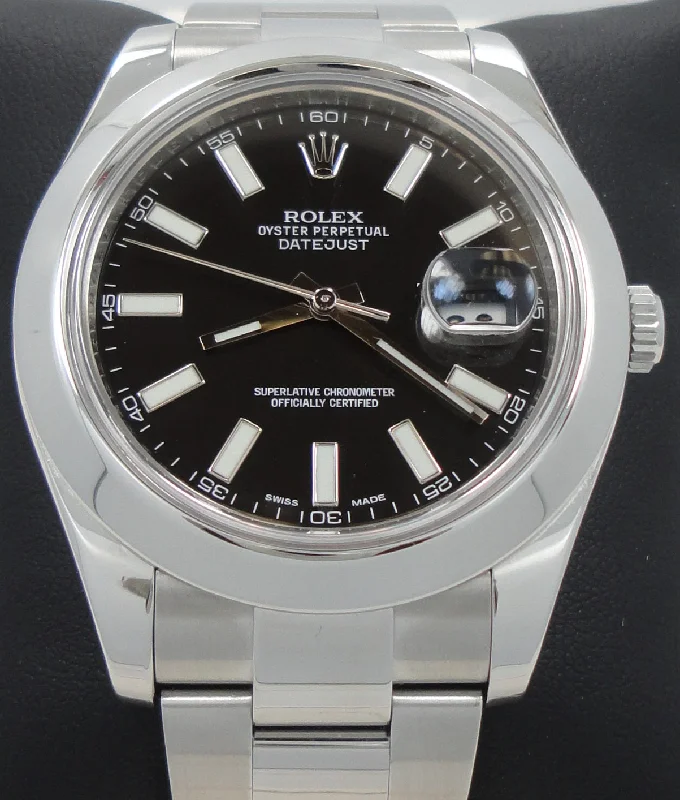 Rolex Datejust II 116300 Black Dial Oyster Steel Box/Papers Mint