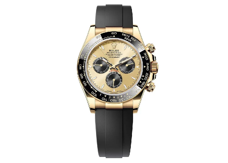 Rolex Daytona 40mm 116518 Yellow Gold Oysterflex Champagne Dial