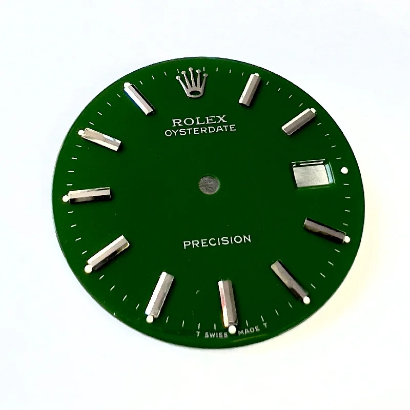 ROLEX 27.5mm Green Color Silver Hour Markers DIAL for ROLEX PRECISION