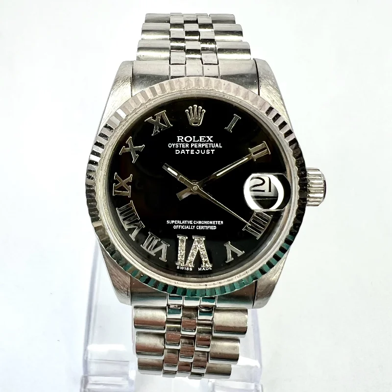 ROLEX Oyster Perpetual DATEJUST Automatic 31mm Steel Diamond Watch