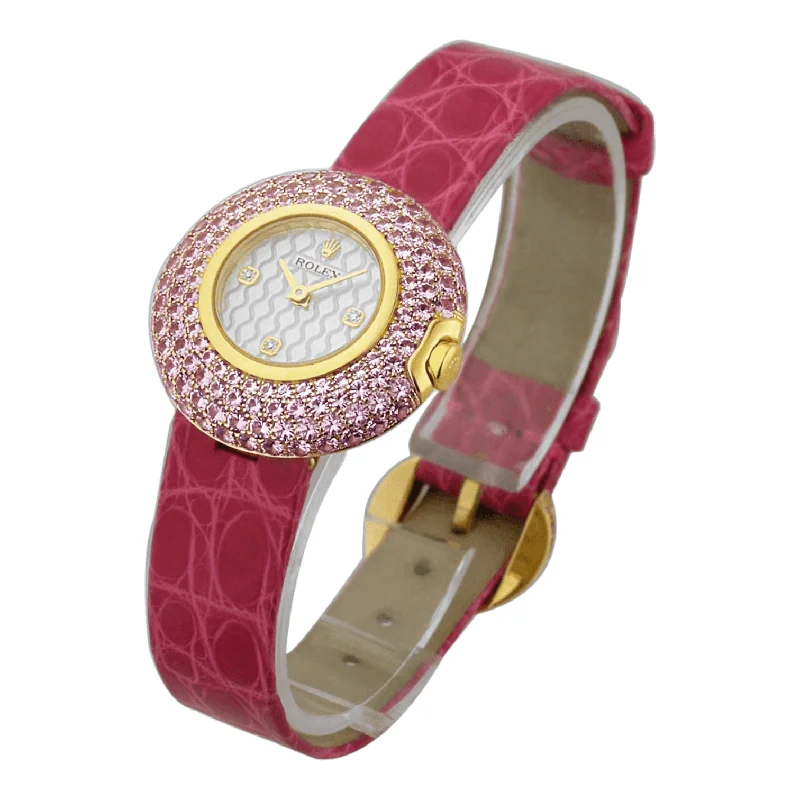 Rolex Cellini Orchidea 6201 Oro giallo 18 kt con Zaffiri rosa Ref.  6201/8 - ON5637