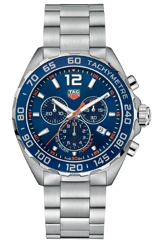 TAG Heuer Formula 1 Chronograph Stainless Steel Blue Dial Date Divers Quartz Mens Watch CAZ1014.BA0842