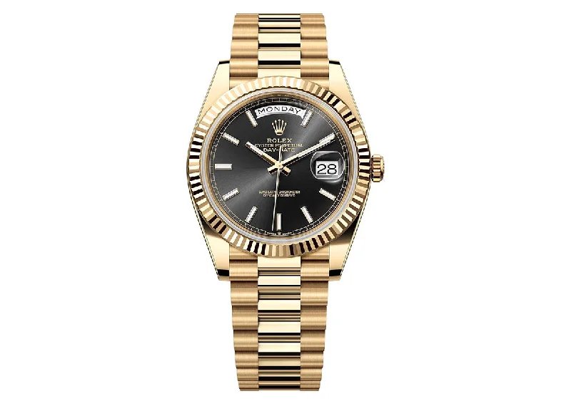 Rolex Day-Date 40mm 228238 Yellow Gold President Black Dial