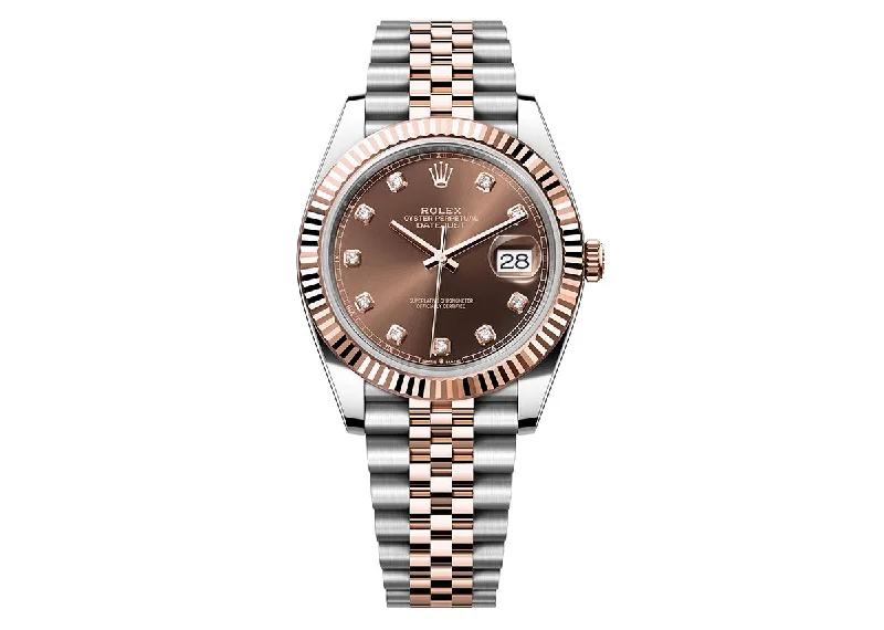 Rolex DateJust 41mm 126331 Two-Tone Jubilee Chocolate Diamond Dial