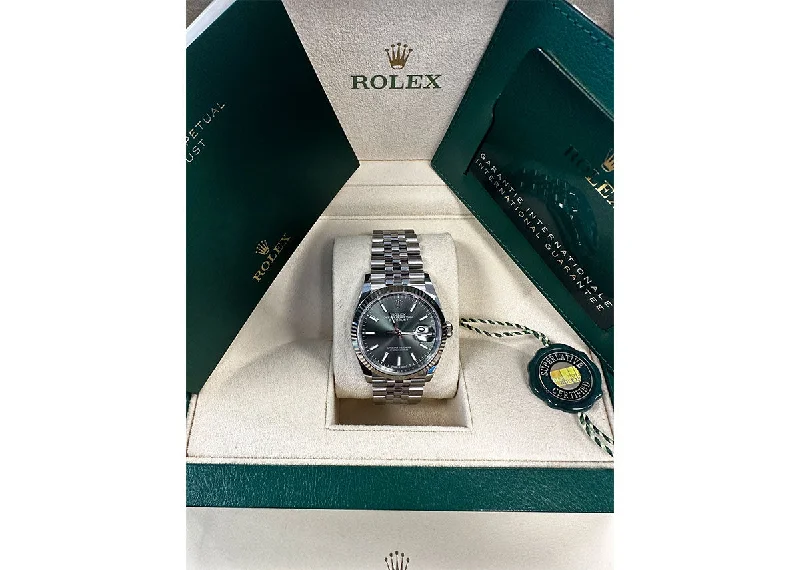 Rolex DateJust 36mm 126234 Oystersteel Jubilee Fluted Bezel Green Dial