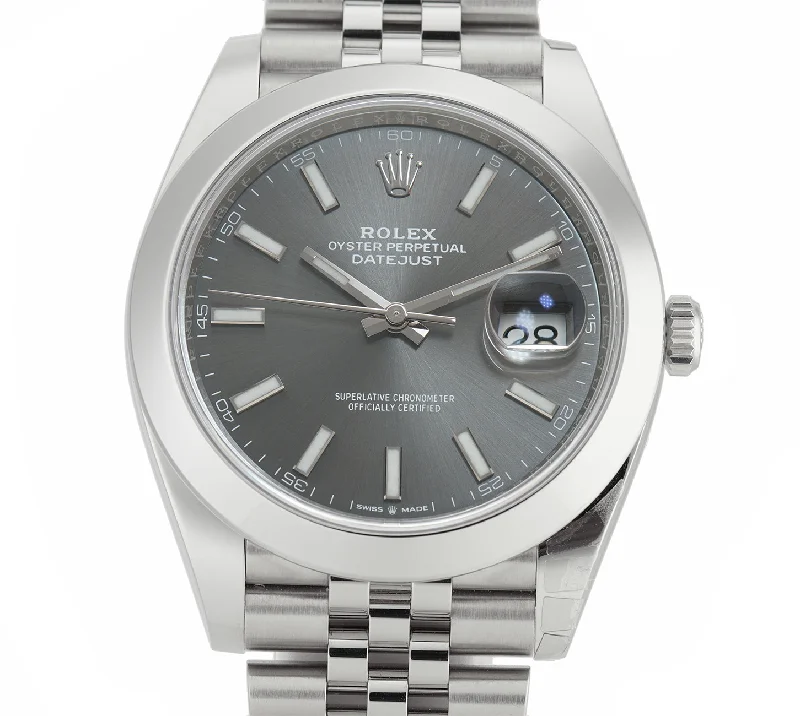 Steel 41mm Rhodium Index Dial Jubilee Bracelet