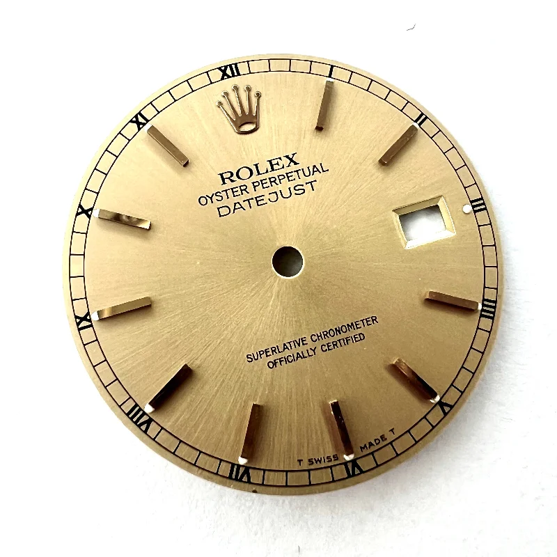 ROLEX 27.7mm Gold Color Gold Hour Markers Roman Numerals DIAL for 36mm ROLEX DATEJUST