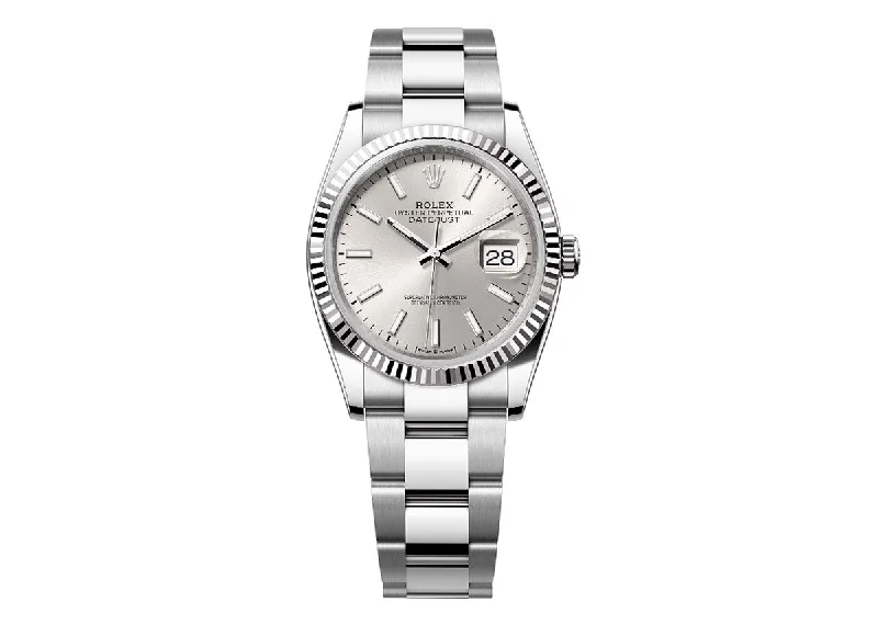 Rolex DateJust 36mm 126234 Oystersteel Fluted Bezel Silver Dial