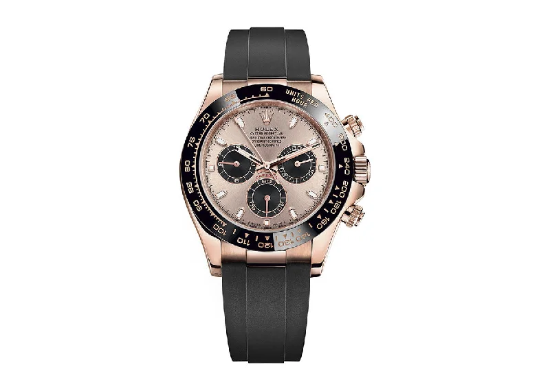 Rolex Cosmograph Daytona 40mm 116515LN Everose Gold Oysterflex Sundust Black Dial