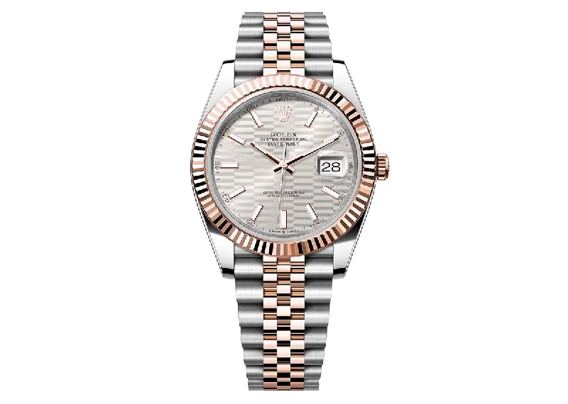 Rolex Datejust 41mm 126331 Two-Tone Jubilee Silver Motif Dial