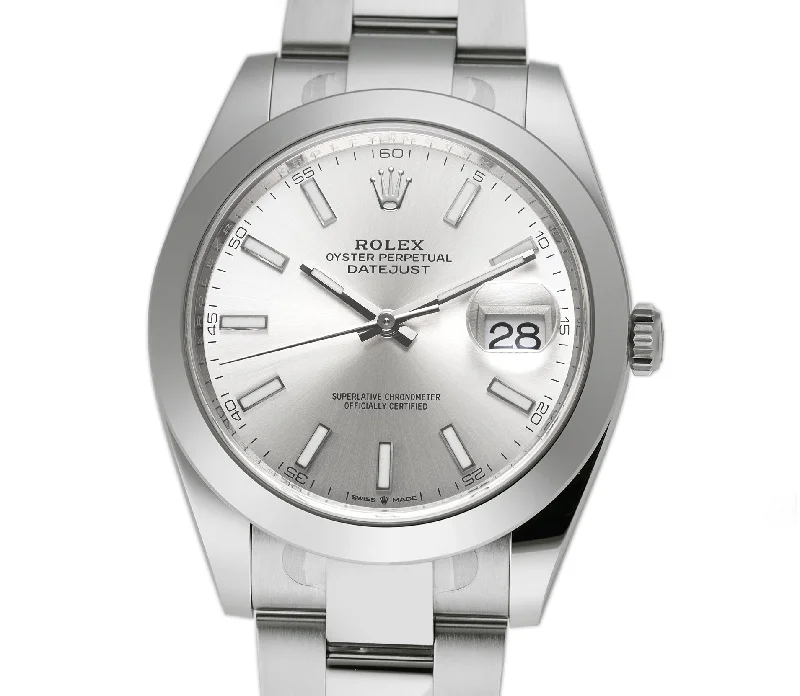 Steel 41mm Silver Index Dial Oyster Bracelet