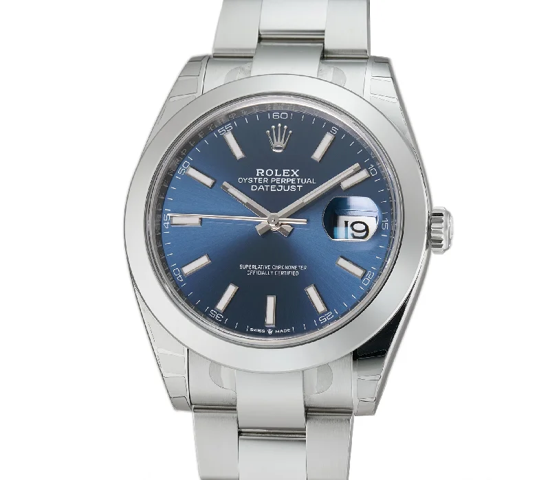 Steel 41mm Blue Index Dial Oyster Bracelet