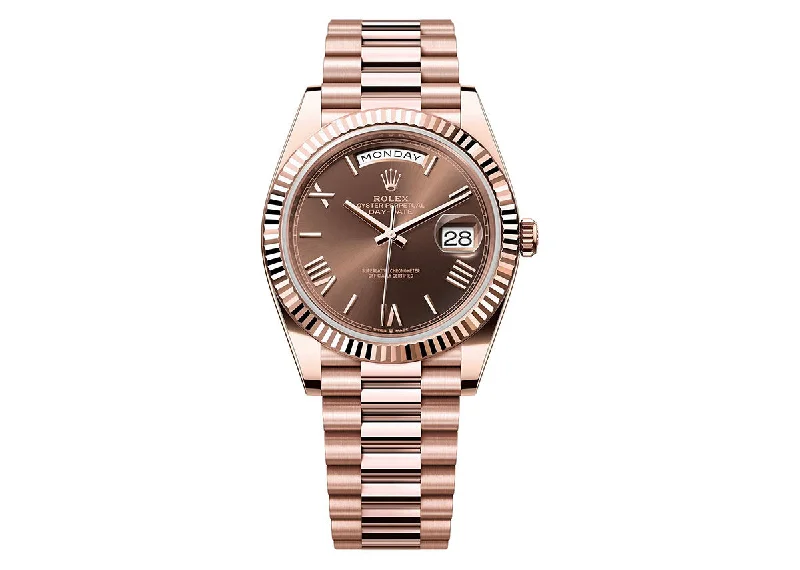 Rolex Day-Date 40mm 228235 Rose Gold President Chocolate Dial