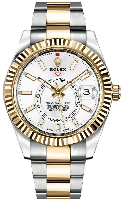 Rolex Sky-Dweller - Two-Tone Yellow Gold & Stainless Steel - White Index Dial (Ref# 326933)