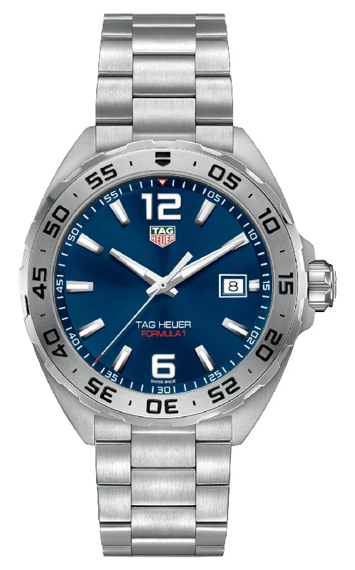 TAG Heuer Formula 1 Stainless Steel Blue Dial Date Divers Quartz Mens Watch WAZ1118.BA0875