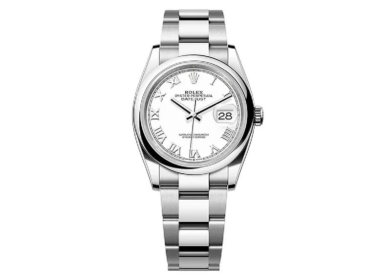 Rolex DateJust 36mm 126200 Oystersteel White Roman Dial