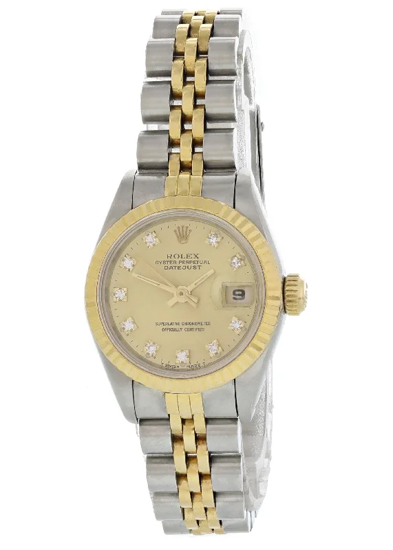 Rolex Oyster Perpetual Datejust 69173 Diamond Dial Ladies Watch