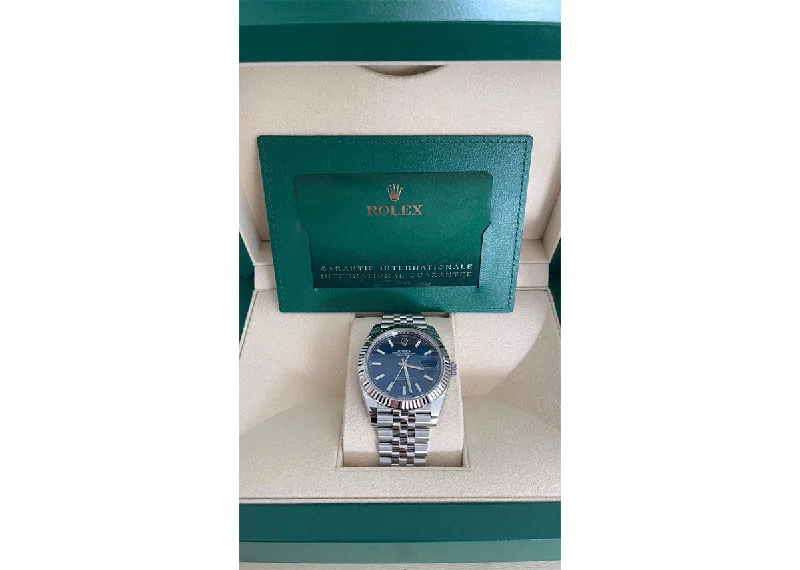 Rolex Datejust 41mm 126334 Oystersteel Jubilee Fluted Bright Blue Dial