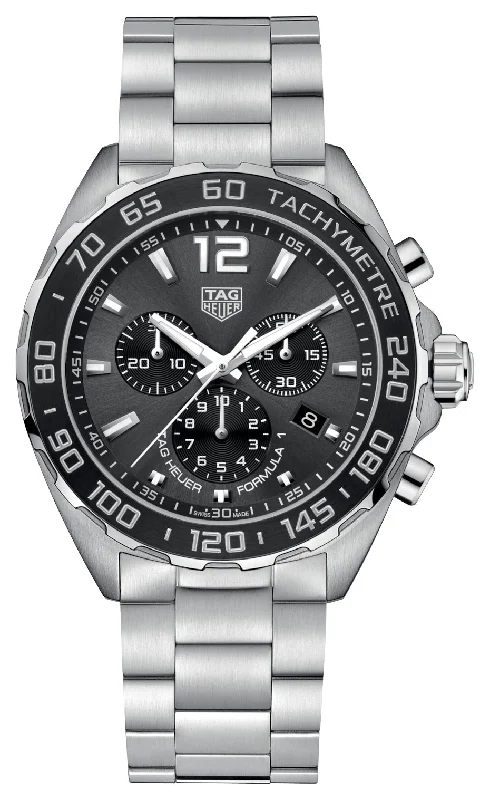 TAG Heuer Formula 1 Chronograph Stainless Steel Gray Dial Date Divers Quartz Mens Watch CAZ1011.BA0842