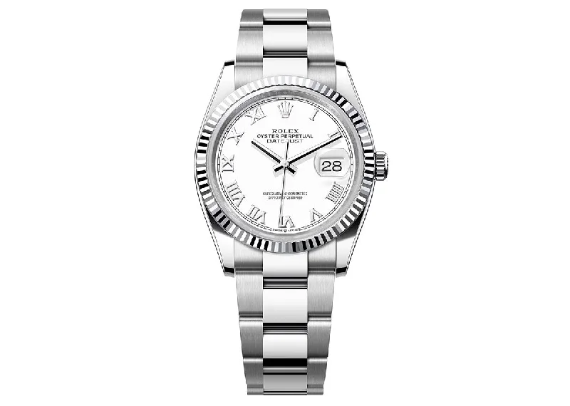 Rolex DateJust 36mm 126234 Oystersteel White Roman Dial