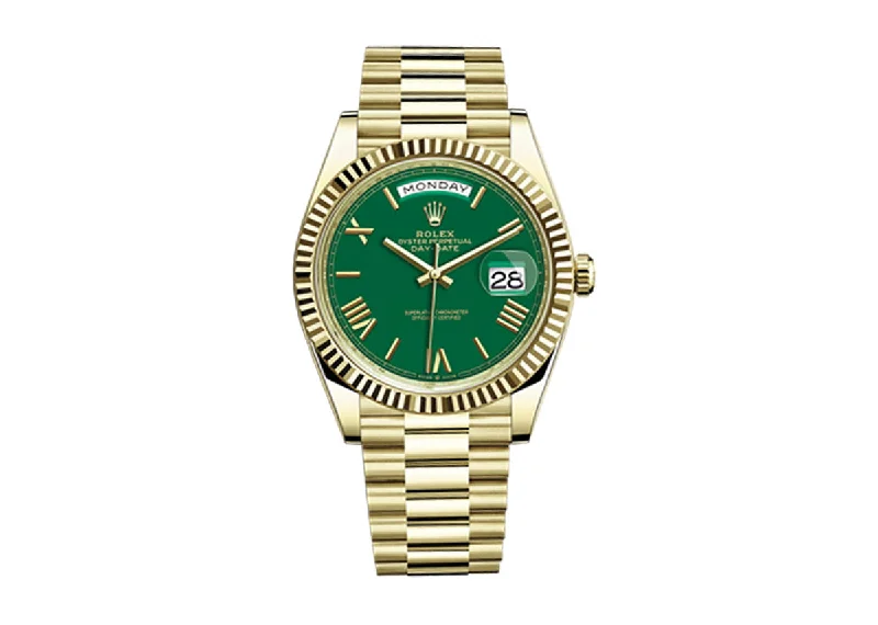 Rolex Day-Date 40mm 228238 Yellow Gold President Green Roman Dial