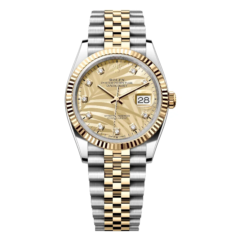 Rolex Datejust 36mm 126233-0043 Golden Palm Motif Diamond Dial, Yellow Gold, Unworn 2024