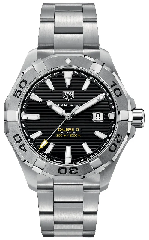 TAG Heuer Aquaracer Automatic Stainless Steel Black Dial Date Divers Mens Watch WAY2010.BA0927