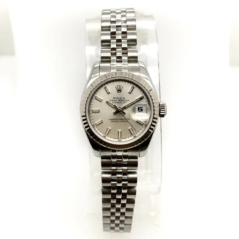 ROLEX DATEJUST Automatic 28mm 2 Tone Watch Silver Dial