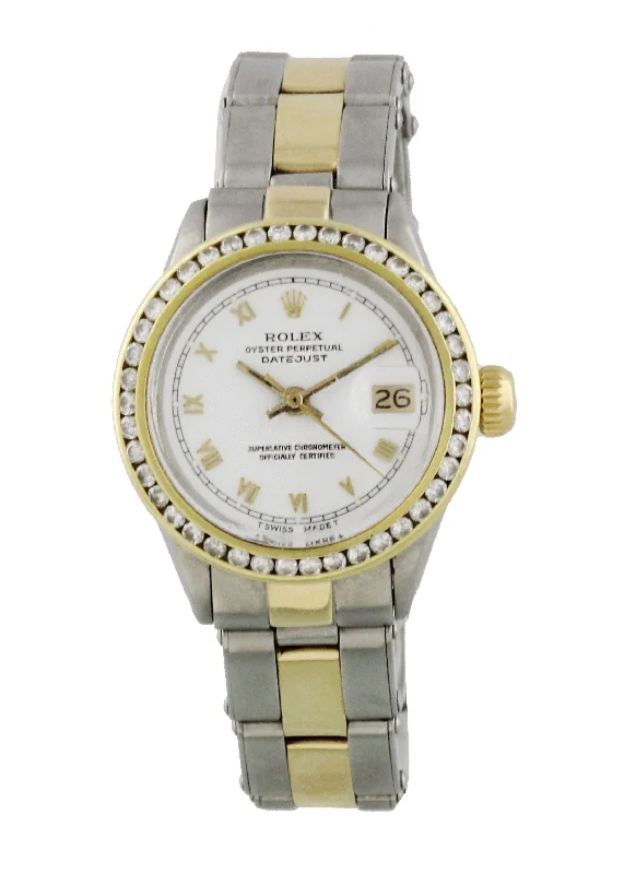 Rolex Date 6517 Diamond Bezel Vintage Ladies Watch Box Papers